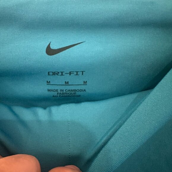 NIKE DRI-FIT TEAL LEGGINGS WOMENS SIZE MEDIUM CROPPED - Picture 6 of 10